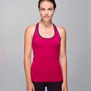 🍋Lululemon Ebb and Flow Pink Racerback 
Tank Top Size 10